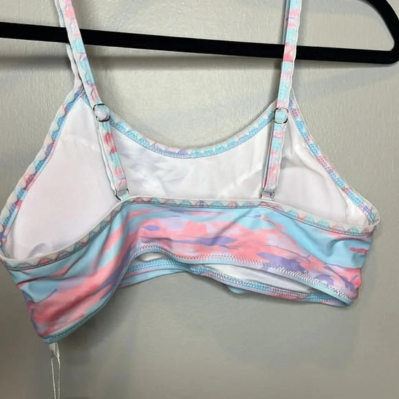 Beachsissi Two Piece Bathing Suit with Shorts Marbled Watercolor Design Medium - Picture 7 of 10